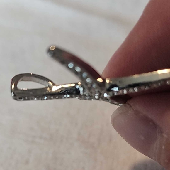 Charms set of 5, silver tone with crystals, including chain, NWOT - Picture 7 of 16